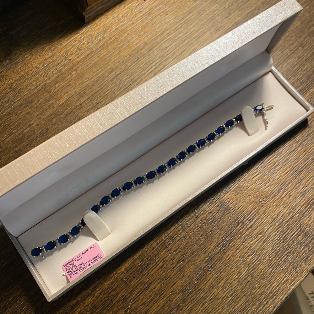 SOLD Genuine Sapphire Tennis Bracelet
